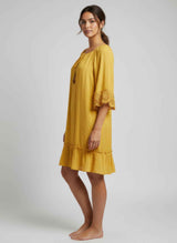 Mlle Gabrielle Solid Elbow Sleeve Dress
