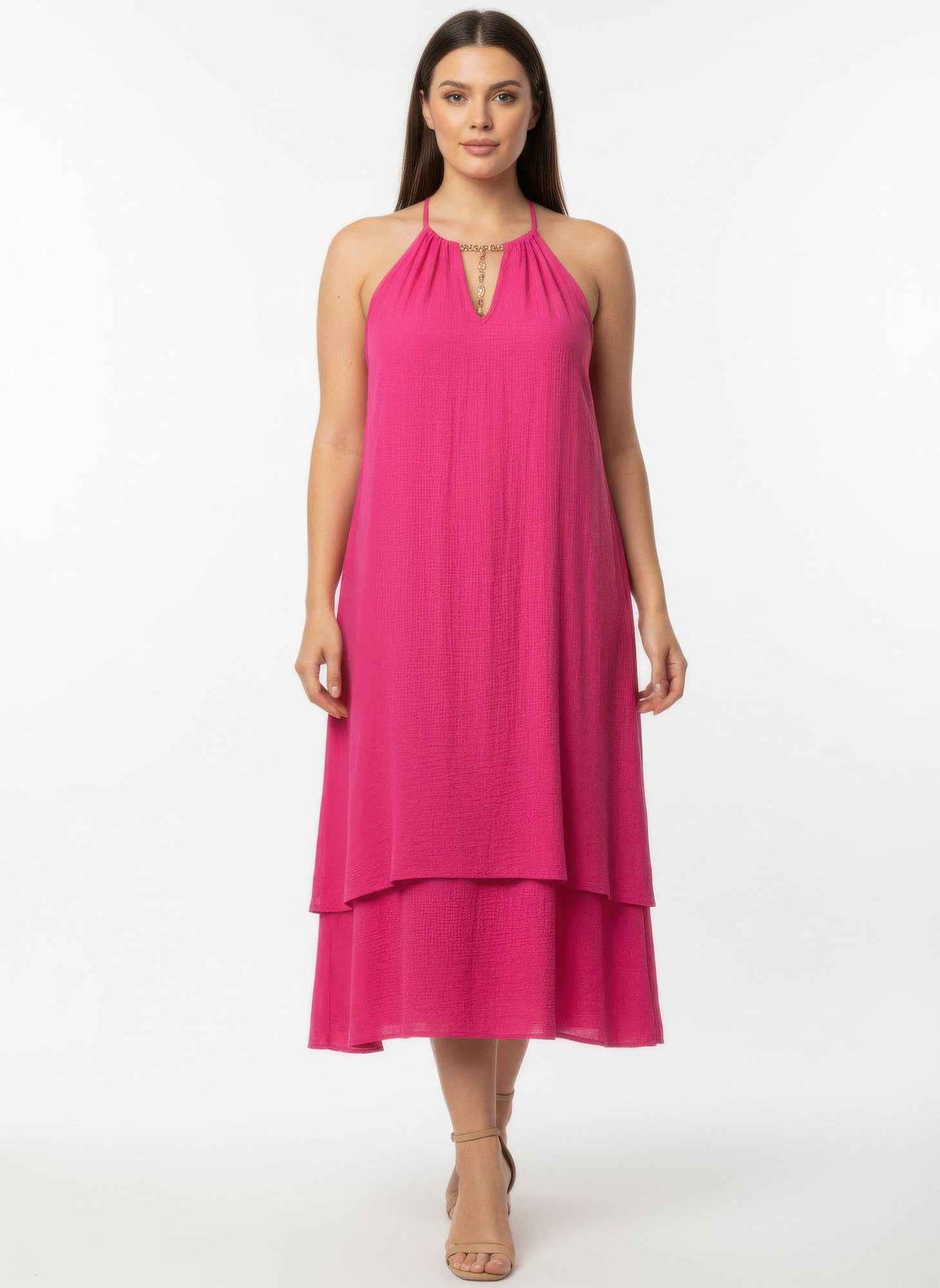 Mlle Gabrielle Solid Sleeveless Dress