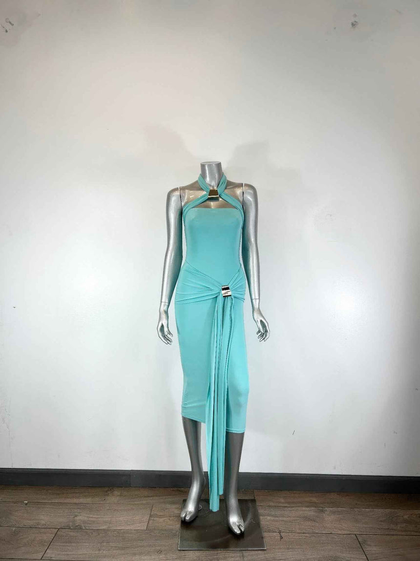 Halter-style Bodycon Midi Dress