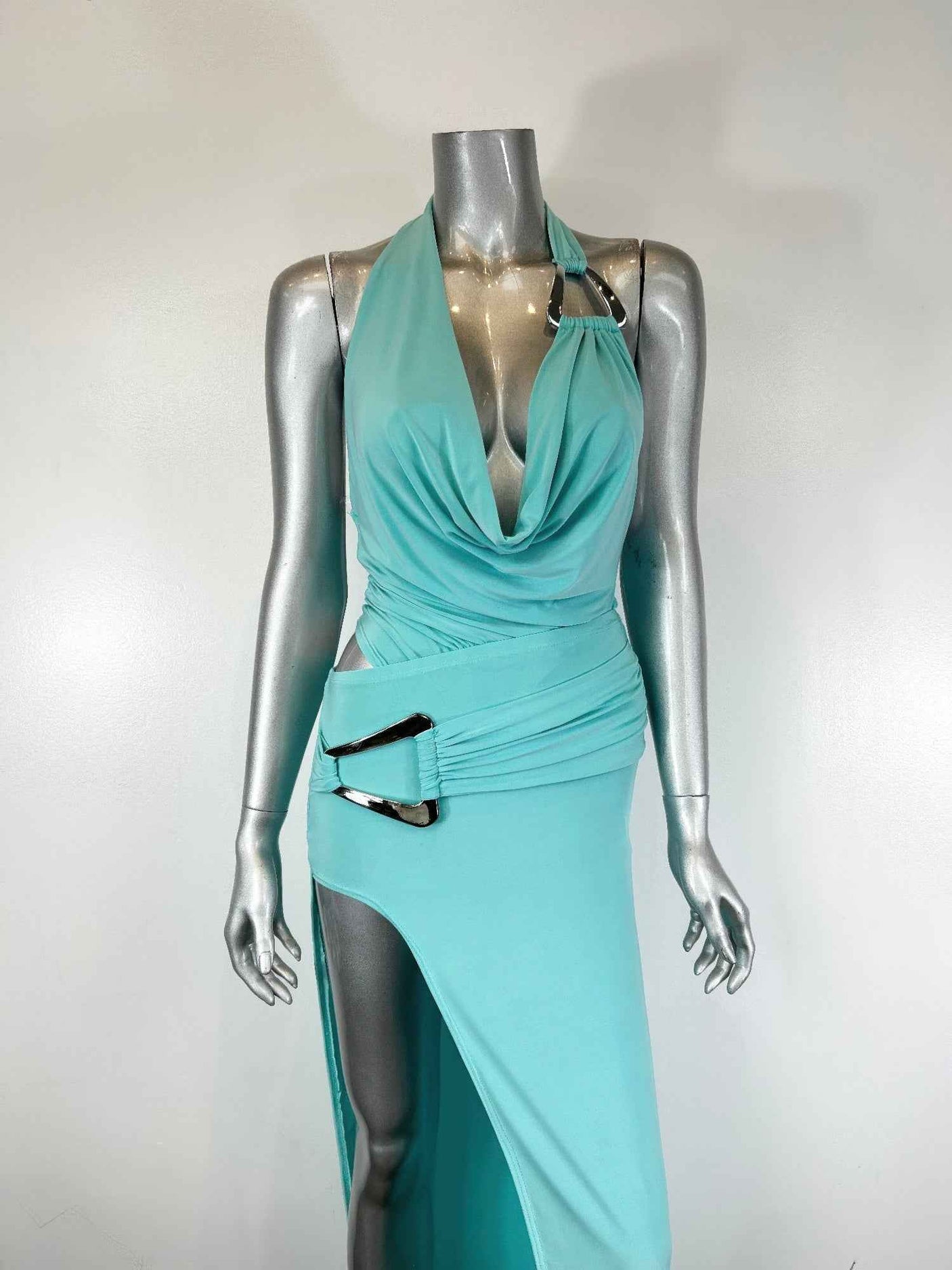 Body Suit Skirt Set Halter Neck Tie