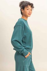 Raw Edge Detail Burnout Sweatshirt