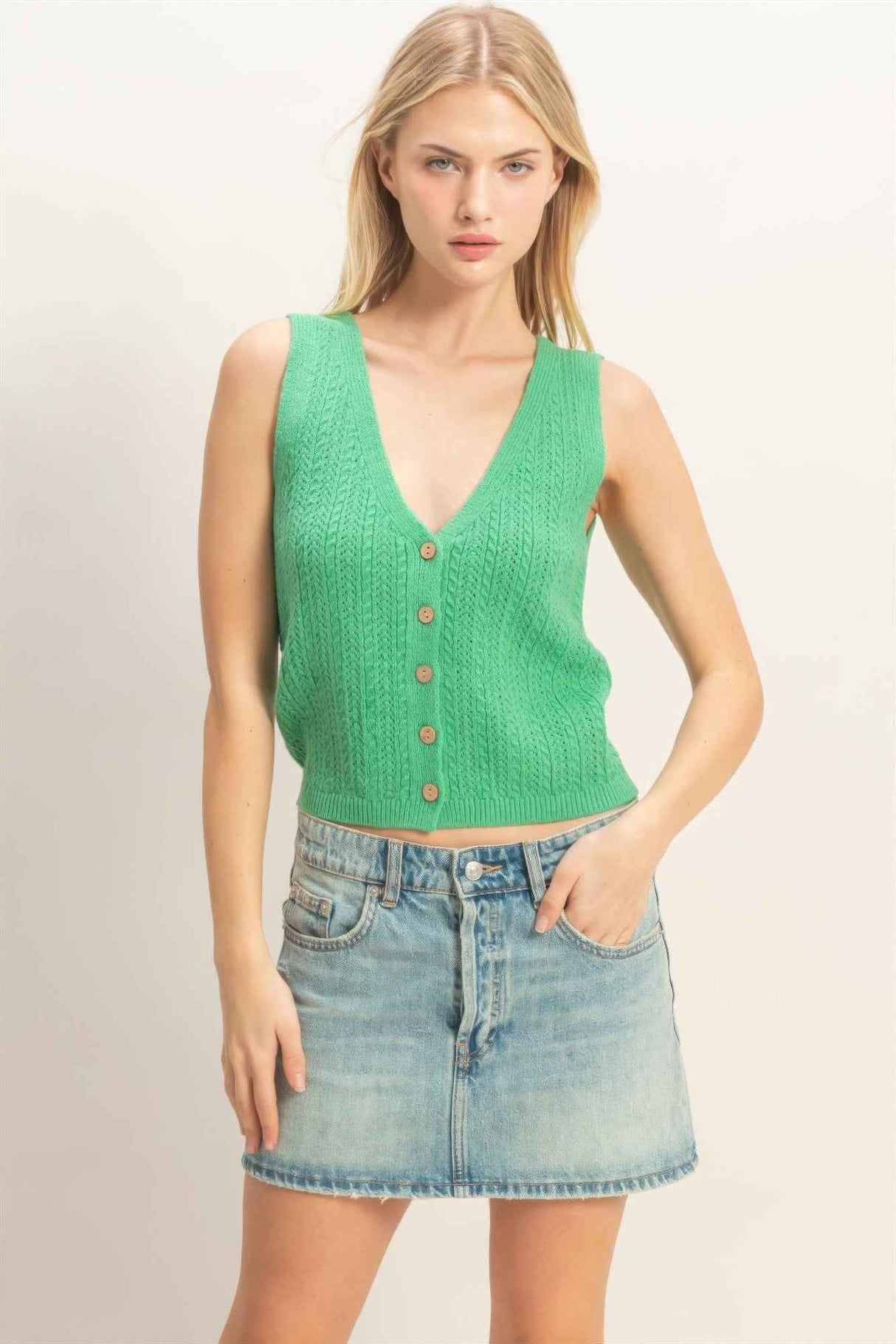 V-neck Knit Tank Top