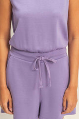 Drawstring Waist Sleeveless Romper