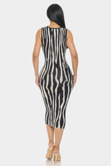 Sweater Midi Print Dress