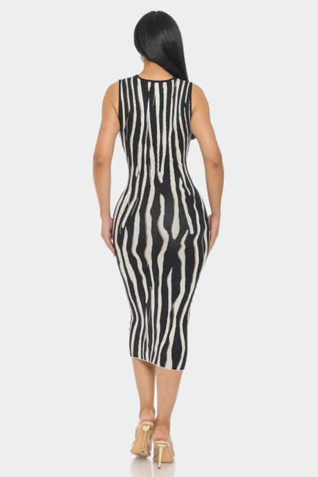 Sweater Midi Print Dress