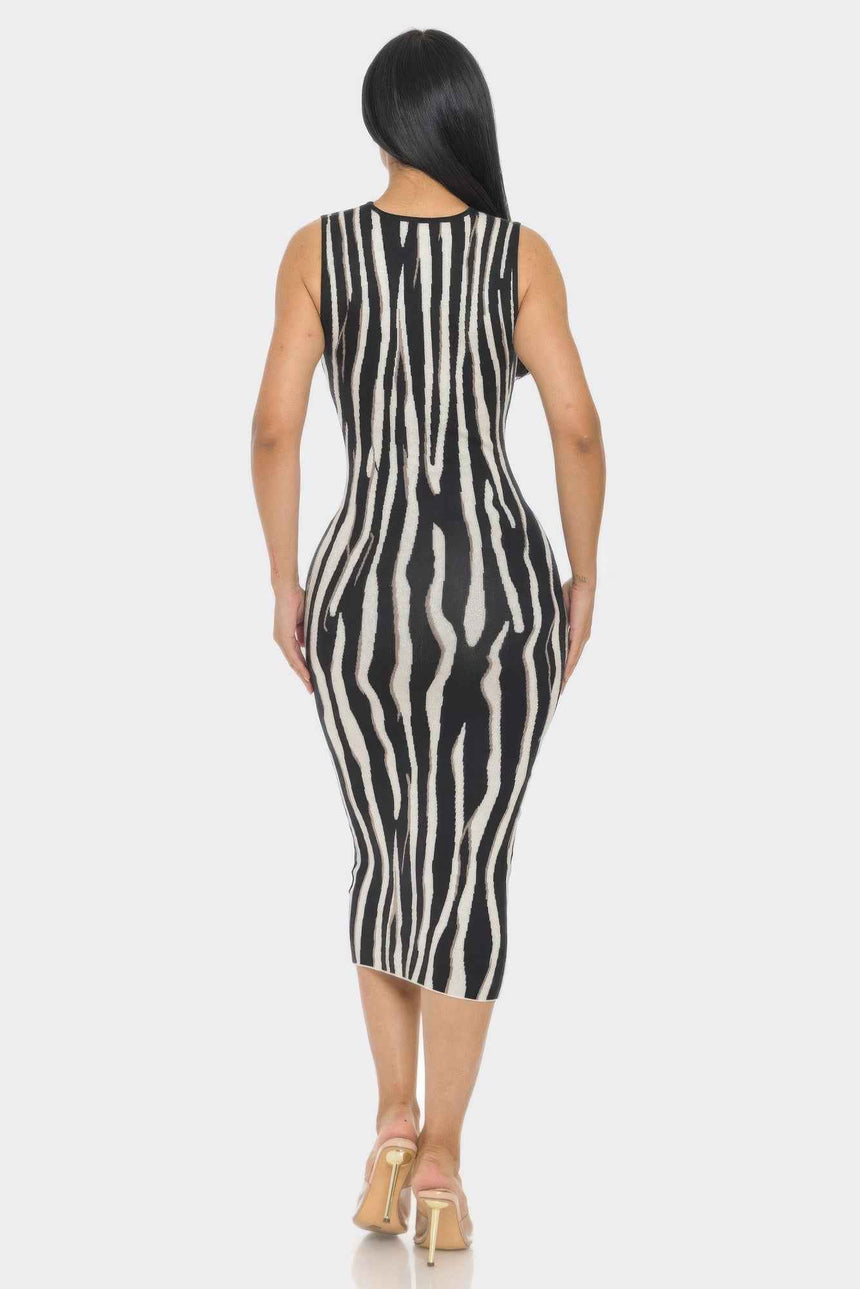 Sweater Midi Print Dress