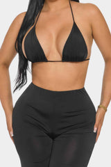 Bra Top And Pants And Bandana Set