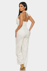 Halter Neck Jumpsuit Whit Back Zipper
