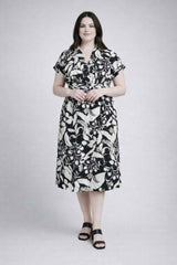 Floral Print Wrap Tie Midi Dress