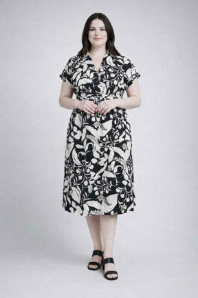 Floral Print Wrap Tie Midi Dress