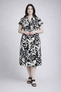 Floral Print Wrap Tie Midi Dress