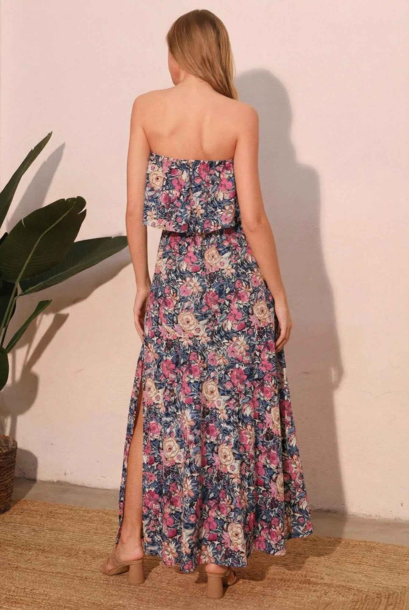 Bloom Party Strapless Maxi Dress