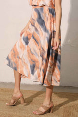 Cloud Tie Dye Midi Swing Skirt