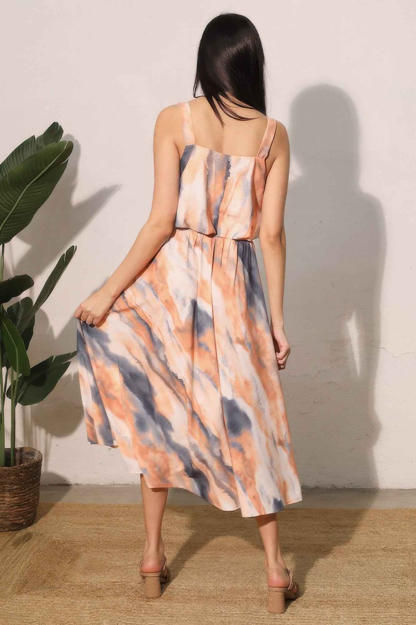 Cloud Tie Dye Midi Swing Skirt