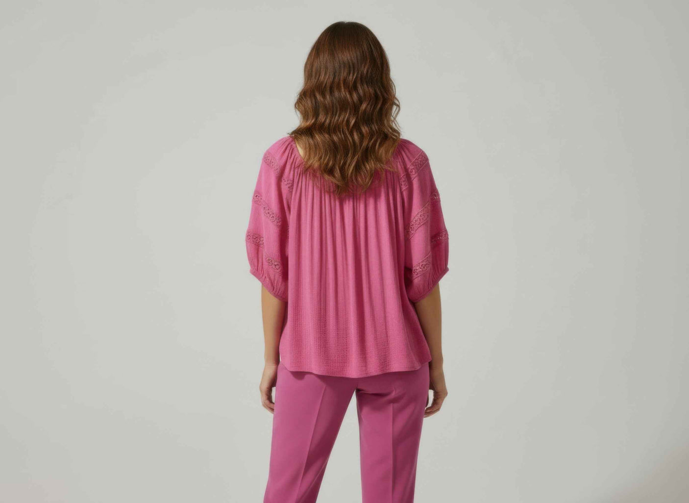 Unique Spectrum Solid Short Sleeve Blouse