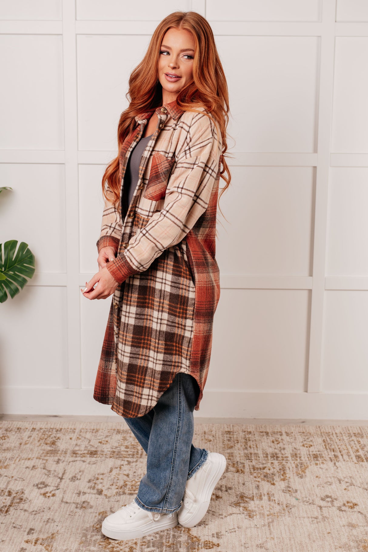 Chaqueta extragrande de franela a cuadros Cabin Fever