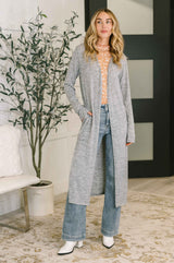 Call Me Wonderful Longline Cardigan in Grey