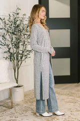 Call Me Wonderful Longline Cardigan in Grey