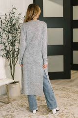 Call Me Wonderful Longline Cardigan in Grey