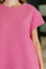 Top con hombros caídos en color magenta Can't Quit You