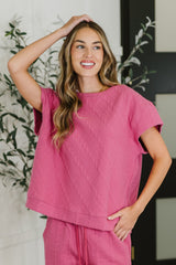 Top con hombros caídos en color magenta Can't Quit You