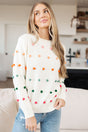 Candy Buttons Pom Detail Sweater - Liarian Unlimited Boutique