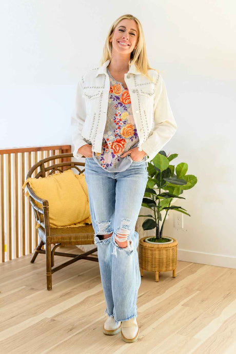 Canopy Of Crushes Striped Floral Top - Liarian Unlimited Boutique