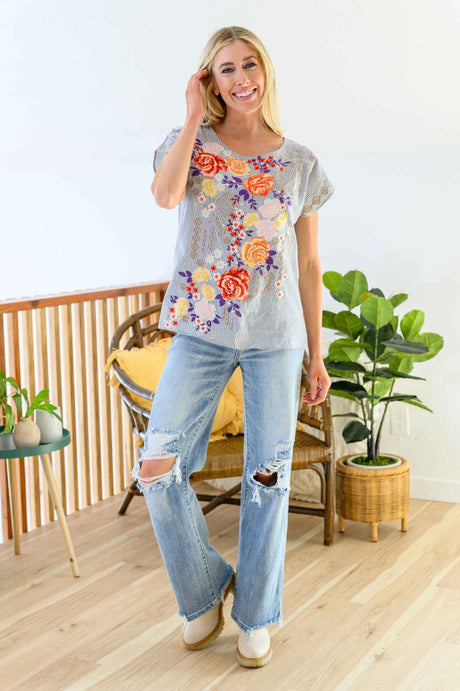 Canopy Of Crushes Striped Floral Top - Liarian Unlimited Boutique