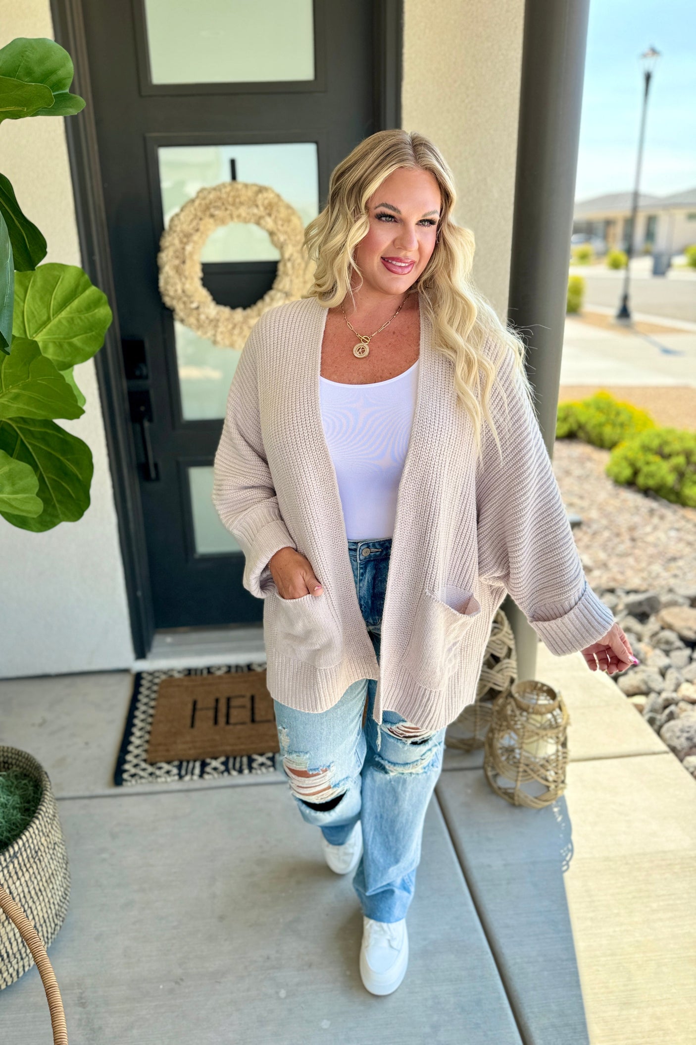 Cárdigan extragrande Azalea en dos colores