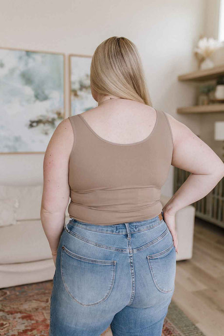 Carefree Seamless Reversible Tank in Light Mocha - Liarian Unlimited Boutique