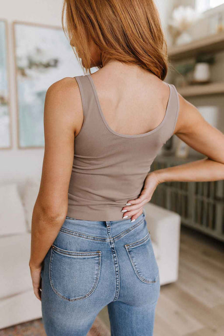 Carefree Seamless Reversible Tank in Light Mocha - Liarian Unlimited Boutique