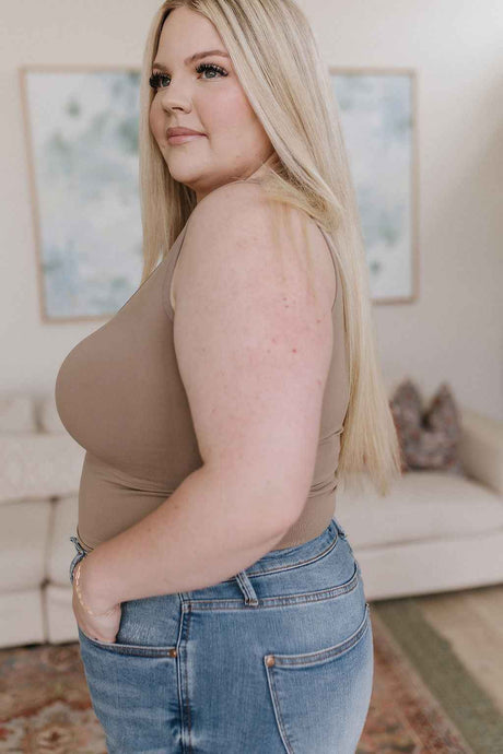 Carefree Seamless Reversible Tank in Light Mocha - Liarian Unlimited Boutique