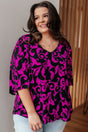 Casually Cute V-Neck Top in Magenta - Liarian Unlimited Boutique