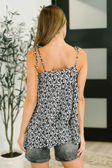Certified Cutie Shoulder Tie Blouse in Black