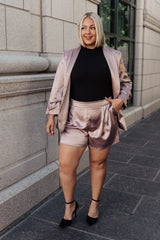 Champagne and Roses Satin Shorts - Liarian Unlimited Boutique