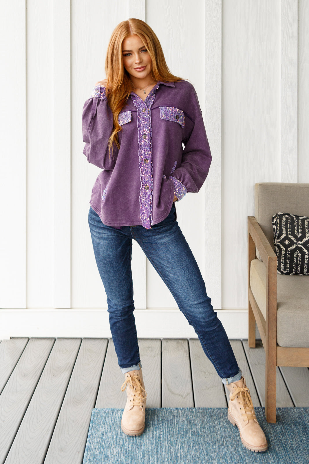 Chaqueta Caos de Lentejuelas en Morado