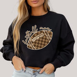 Check Football Mom in Black Sweatshirt - Liarian Unlimited Boutique