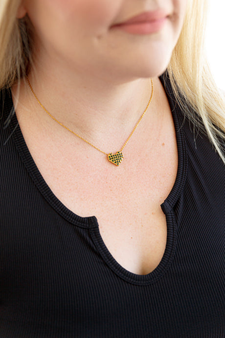 Checkered Heart Necklace - Liarian Unlimited Boutique