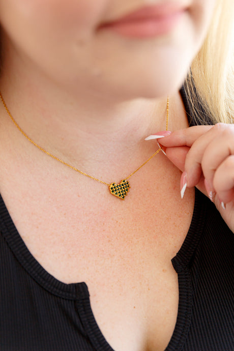 Checkered Heart Necklace - Liarian Unlimited Boutique