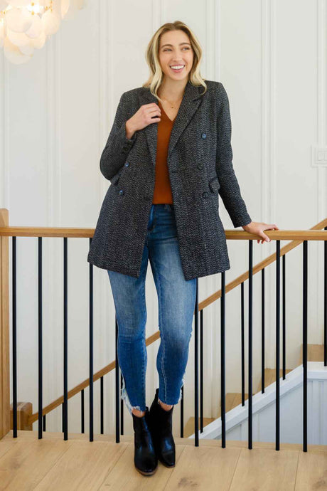 Chic Upon Arrival Button Down Blazer Jacket In Black - Liarian Unlimited Boutique
