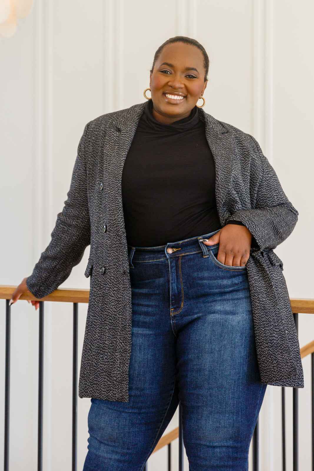 Chic Upon Arrival Button Down Blazer Jacket In Black - Liarian Unlimited Boutique