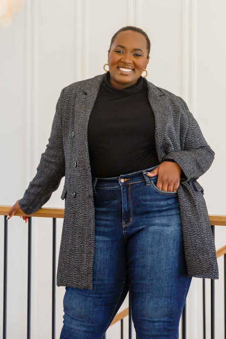Chic Upon Arrival Button Down Blazer Jacket In Black - Liarian Unlimited Boutique