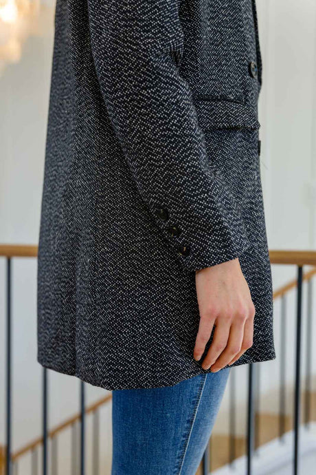 Chic Upon Arrival Button Down Blazer Jacket In Black - Liarian Unlimited Boutique