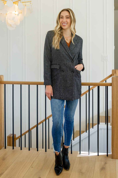 Chic Upon Arrival Button Down Blazer Jacket In Black - Liarian Unlimited Boutique
