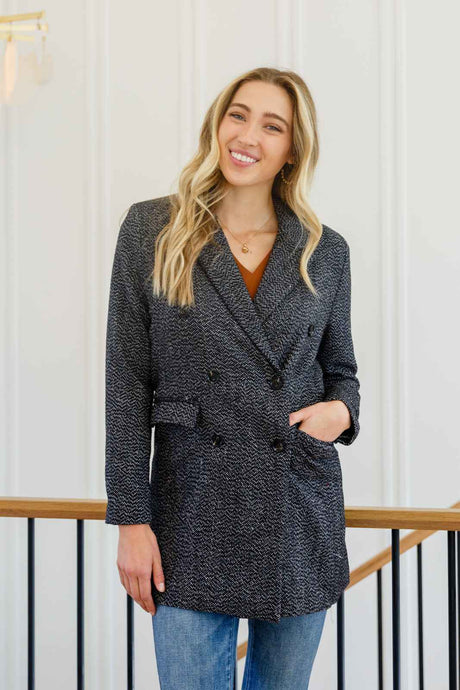 Chic Upon Arrival Button Down Blazer Jacket In Black - Liarian Unlimited Boutique