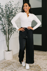 City Ease Wide Leg Bottoms in Black