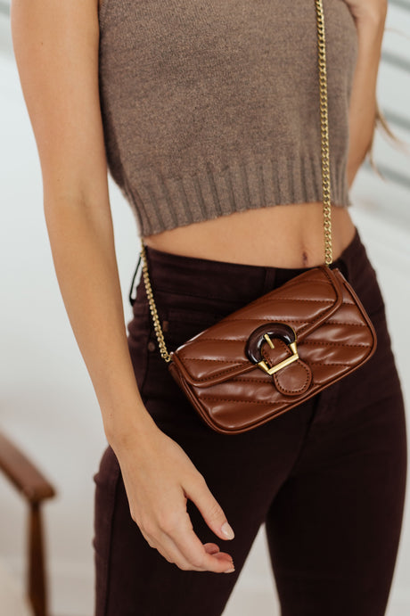 Classic Beauty Quilted Clutch in Brown - Liarian Unlimited Boutique