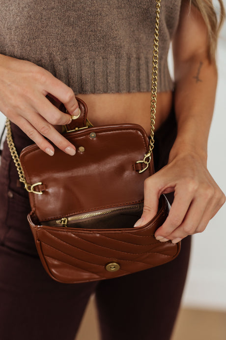 Classic Beauty Quilted Clutch in Brown - Liarian Unlimited Boutique