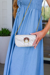 Classic Beauty Quilted Clutch in Ivory - Liarian Unlimited Boutique