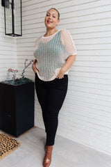 Coastal Dreams Fishnet Top in Cream - Liarian Unlimited Boutique